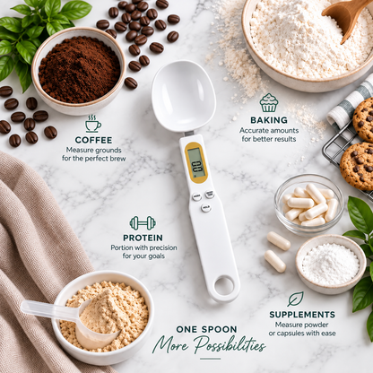 MeasureMate™ Digital Measuring Spoon | Precise Portions for Cooking, Baking & Supplements
